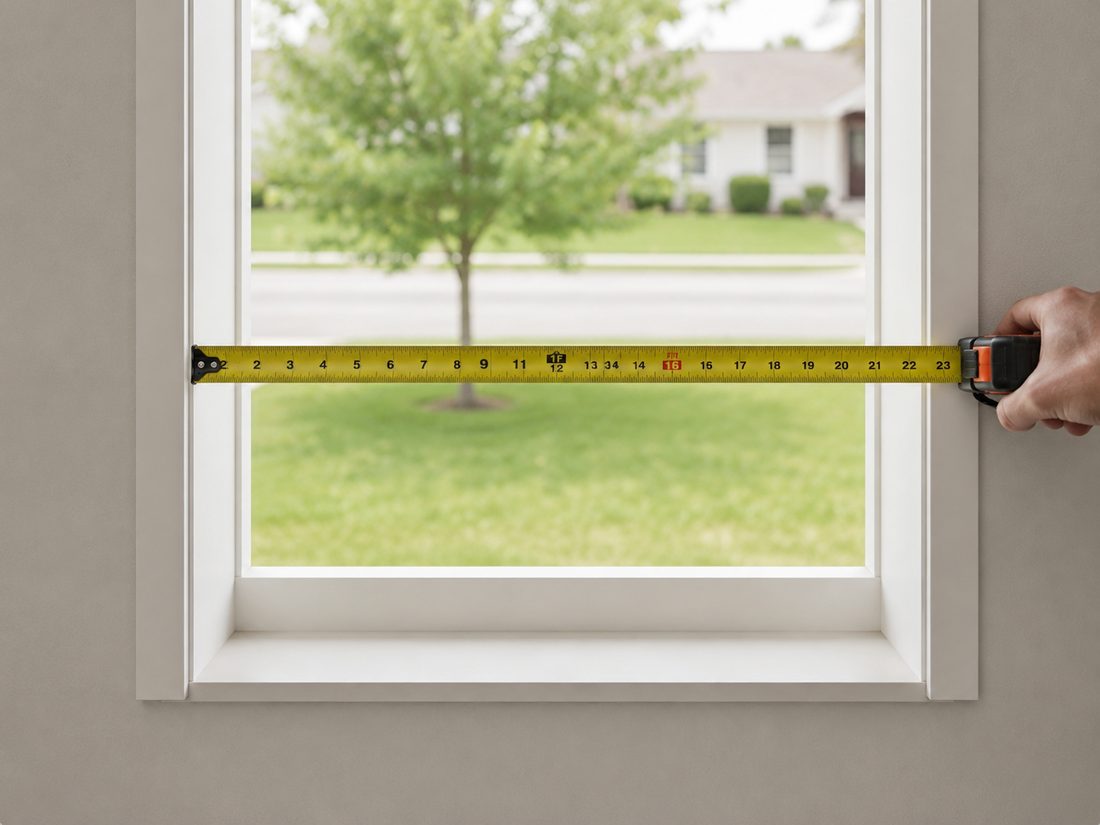 Measuring the width of a window opening from jamb to jamb