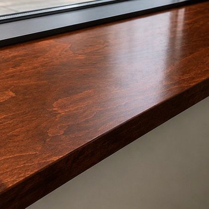 Cherry window sill finish swatch