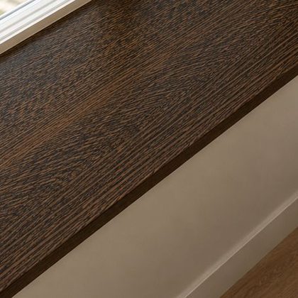 Walnut window sill finish swatch